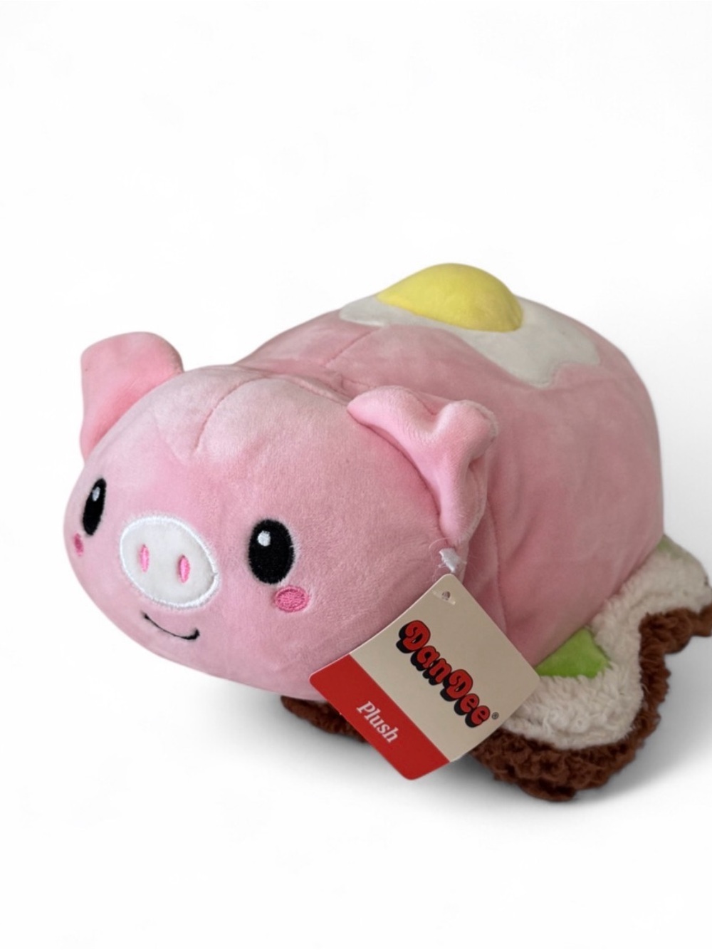 Dan Dee Breakfast Egg Sandwich Pink Pig Plush Toy 8”